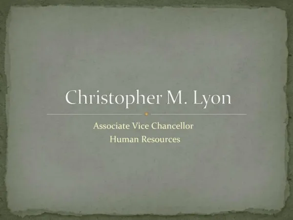 Christopher M. Lyon