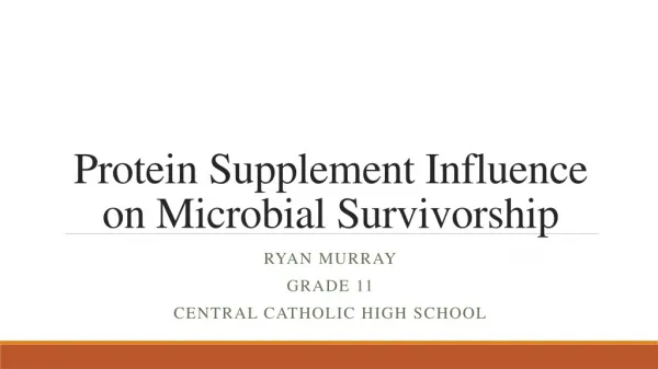 Protein Supplement Influence on Microbial Survivorship