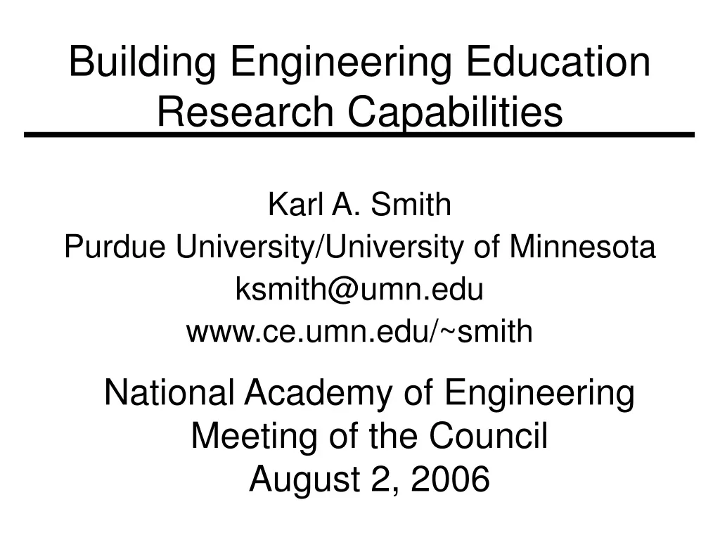 building engineering education research capabilities