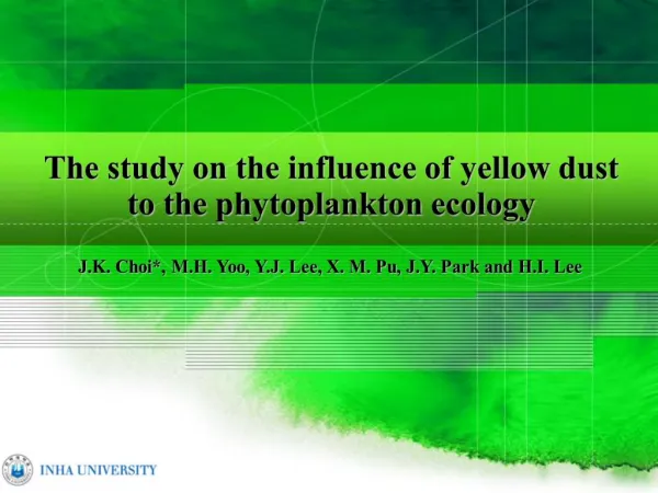 The study on the influence of yellow dust to the phytoplankton ecology