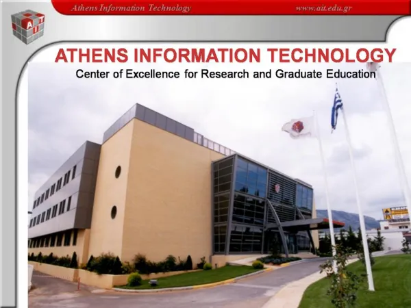 ATHENS INFORMATION TECHNOLOGY Center of Excellence for Research and Graduate Education