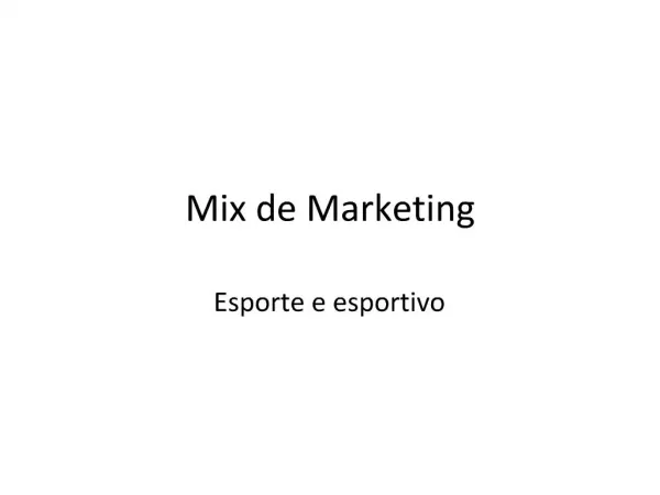 Mix de Marketing
