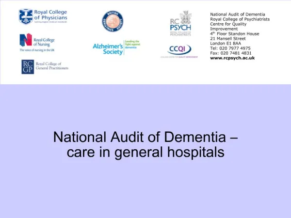 National Audit of Dementia care in general hospitals