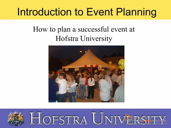 Introduction to Event Planning