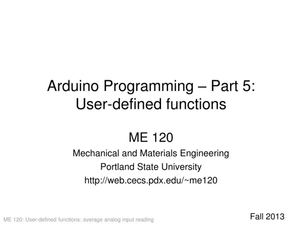 Arduino Programming – Part 5: User-defined functions