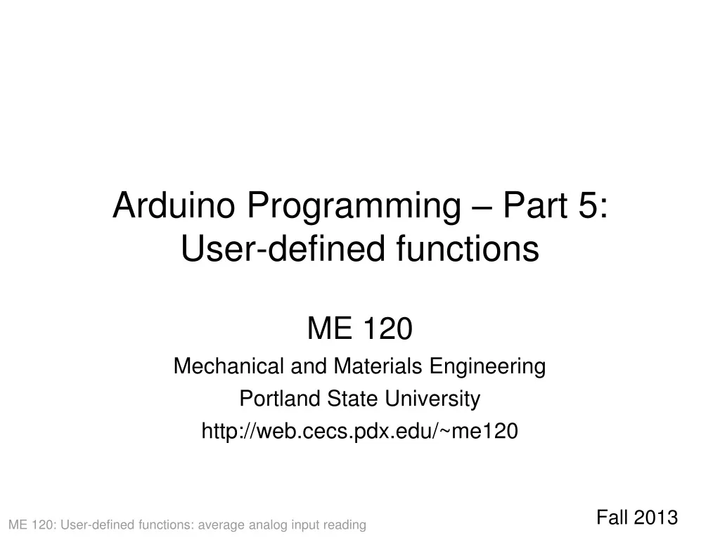 arduino programming part 5 user defined functions