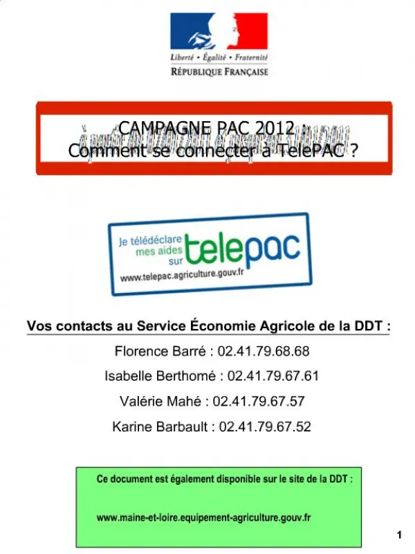 CAMPAGNE PAC 2012 : Comment se connecter TelePAC