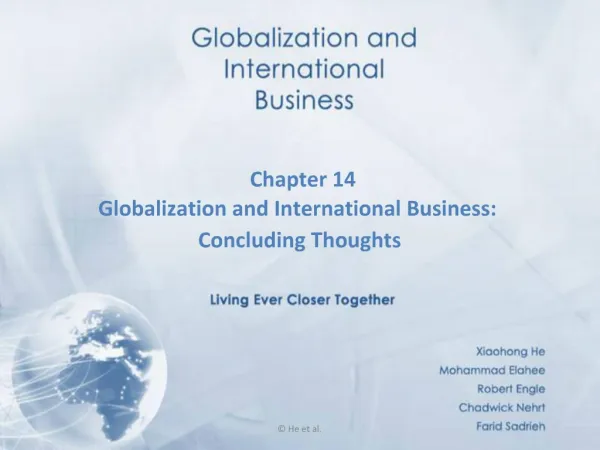 Chapter 14 Globalization and International Business: Concluding Thoughts