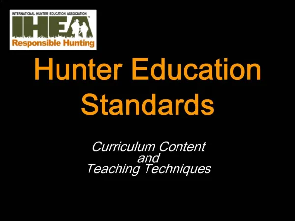 Hunter Education Standards