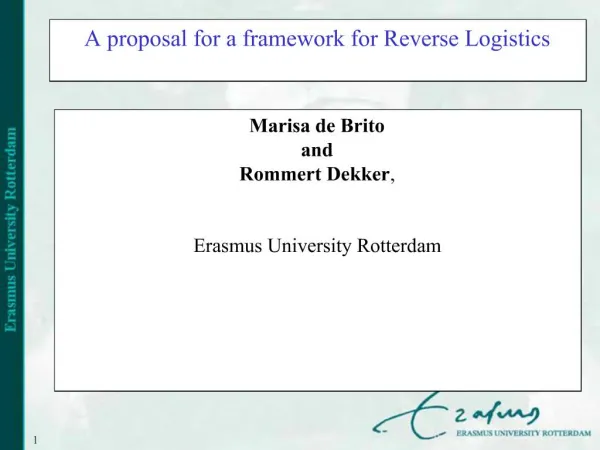 A proposal for a framework for Reverse Logistics