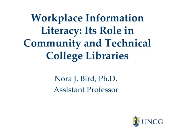 Workplace Information Literacy: Its Role in Community and Technical College Libraries