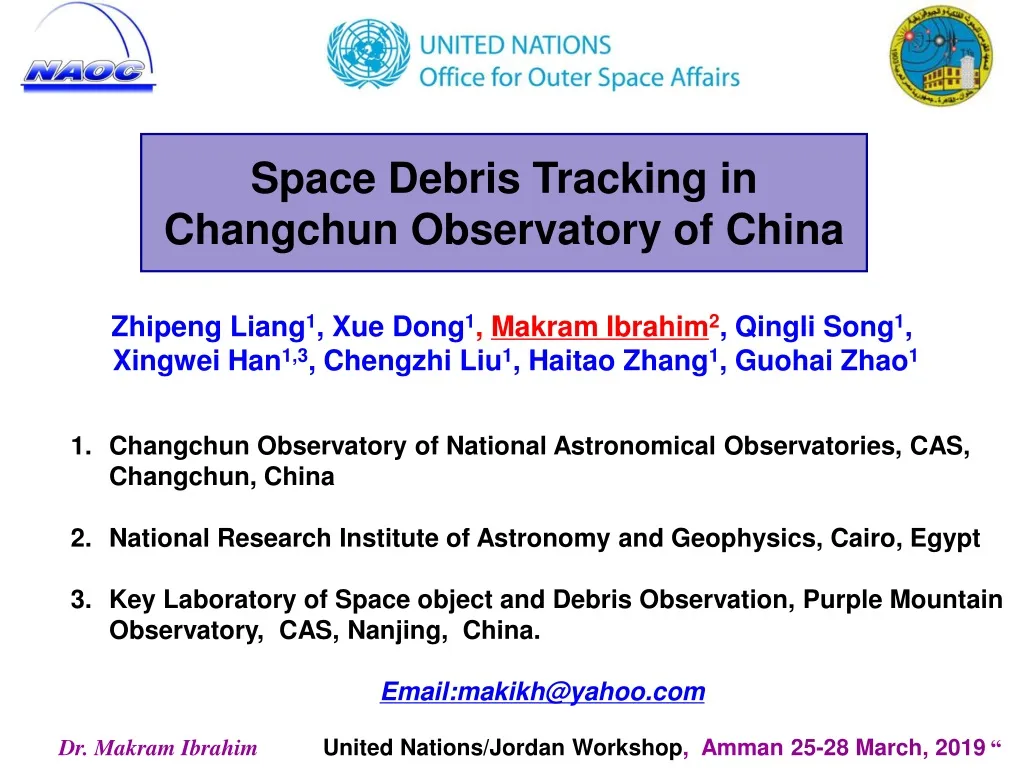 space debris tracking in changchun observatory
