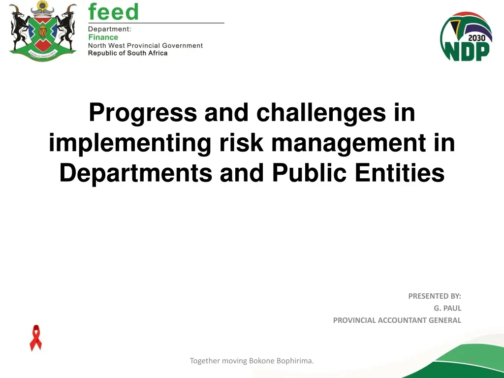 progress and challenges in implementing risk management in departments and public entities