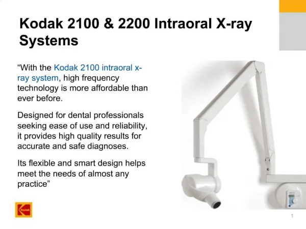 Kodak 2100 2200 Intraoral X-ray Systems