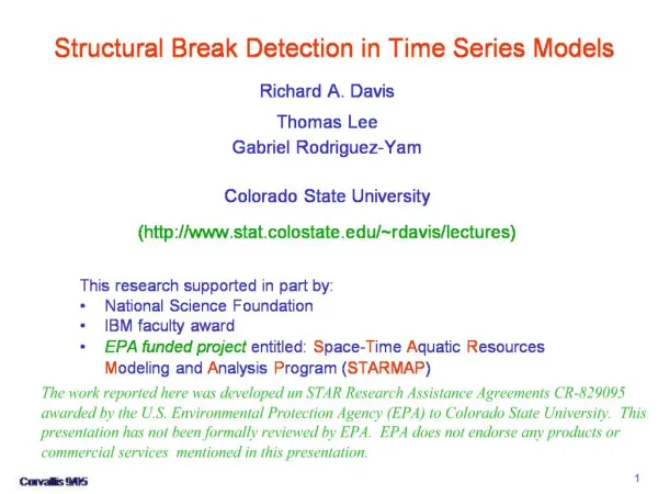 Structural Break Detection in Time Series Models