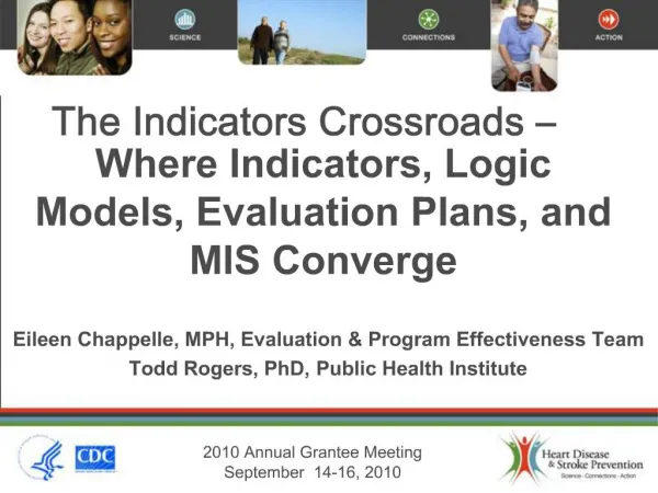 The Indicators Crossroads Where Indicators, Logic Models, Evaluation Plans, and MIS Converge