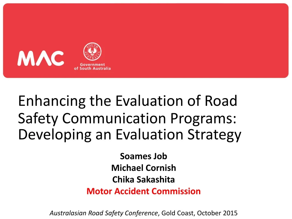 enhancing the evaluation of road safety