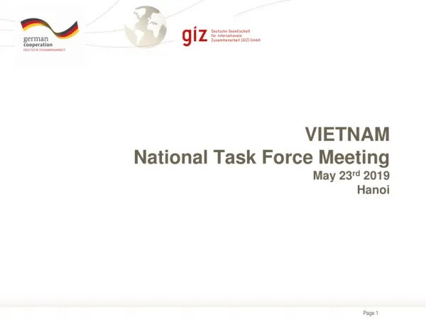 VIETNAM National Task Force Meeting May 23 rd 2019 Hanoi