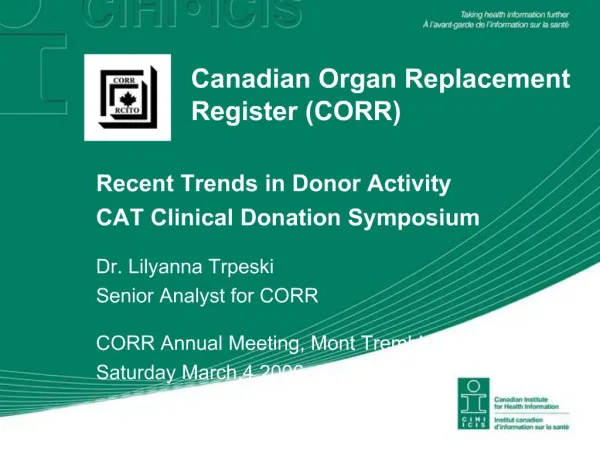 Canadian Organ Replacement Register CORR