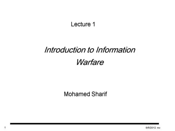 Introduction to Information Warfare