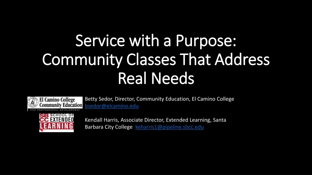 service with a purpose community classes that address real needs