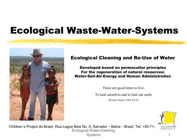 Ecological Waste-Water-Systems