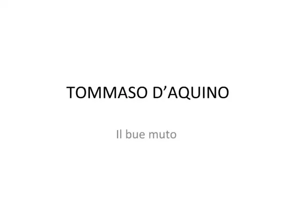 TOMMASO D AQUINO