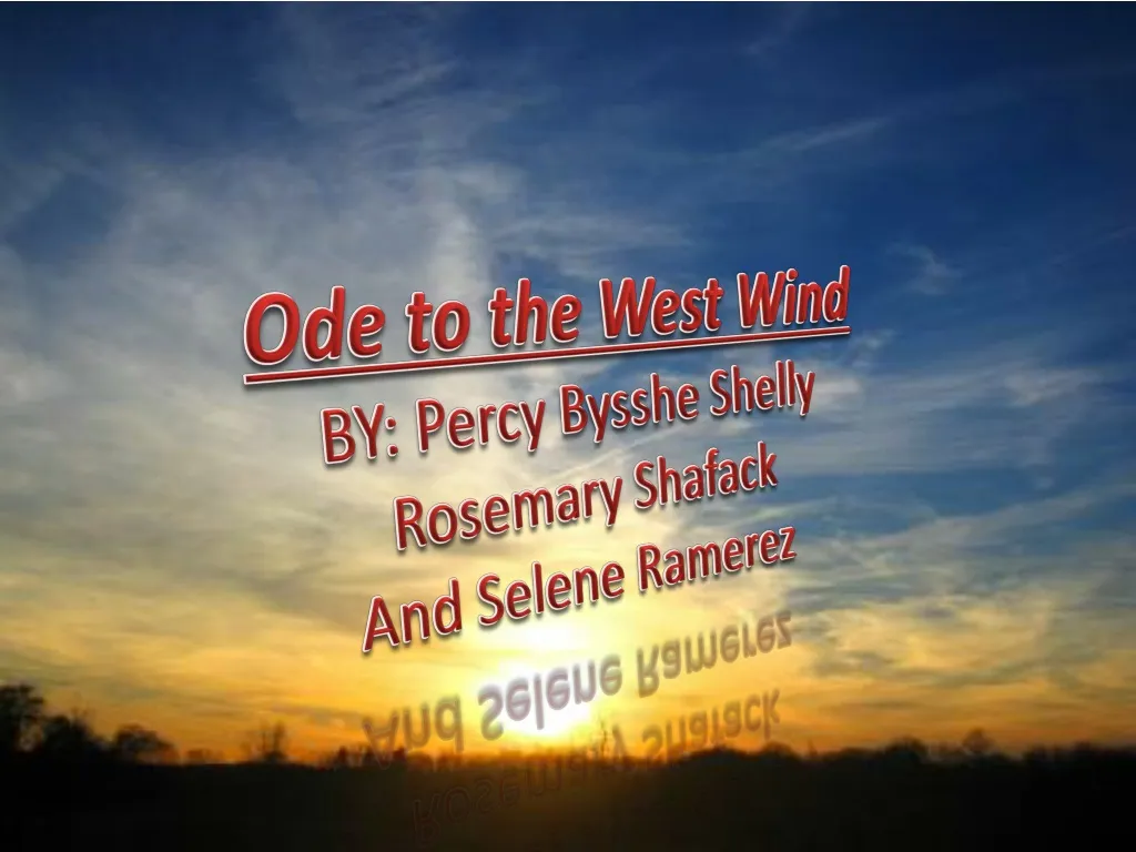 ode to the west wind by percy bysshe shelly