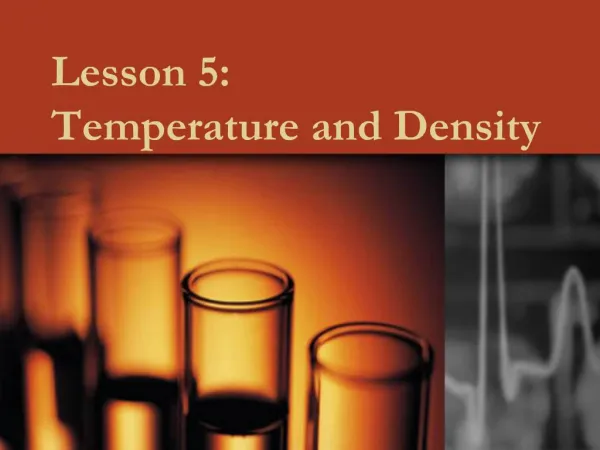 Lesson 5: Temperature and Density