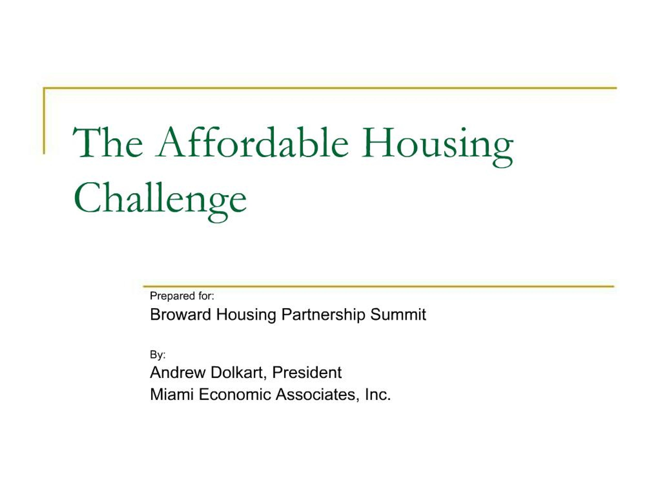 PPT - The Affordable Housing Challenge PowerPoint Presentation, free ...