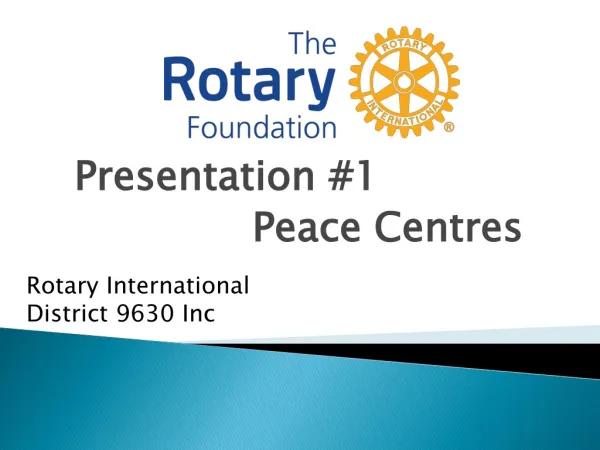 Presentation #1 Peace Centres