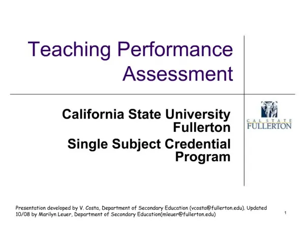 Teaching Performance Assessment