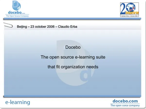 Docebo The open source e-learning suite that fit organization needs
