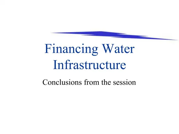 Financing Water Infrastructure