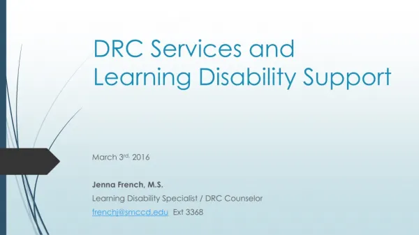 DRC Services and Learning Disability Support