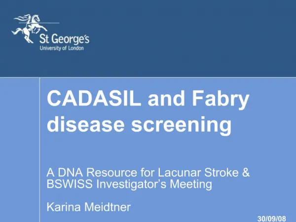 CADASIL and Fabry disease screening