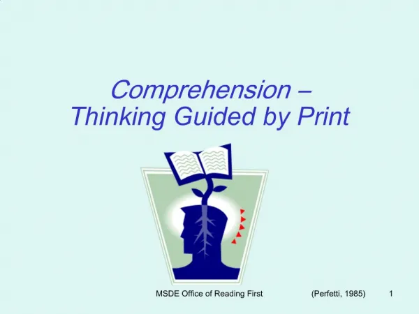 Comprehension Thinking Guided by Print