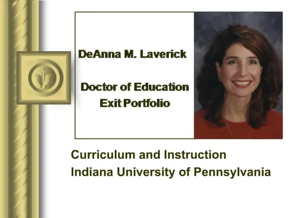 Curriculum and Instruction Indiana University of Pennsylvania