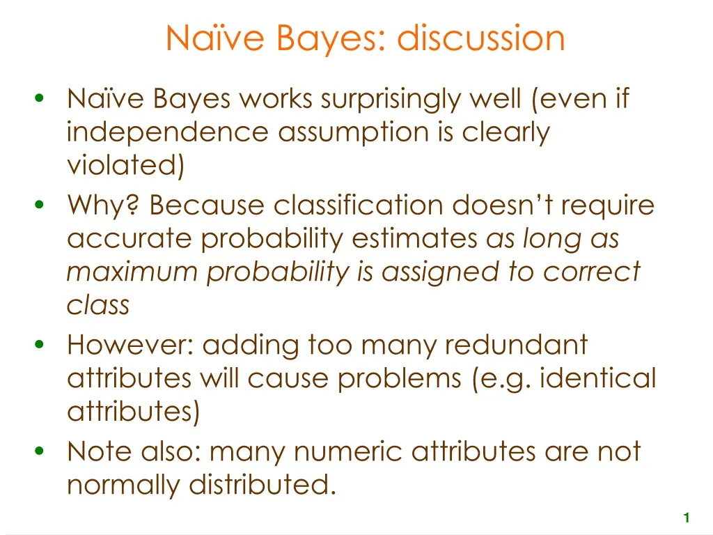 na ve bayes discussion