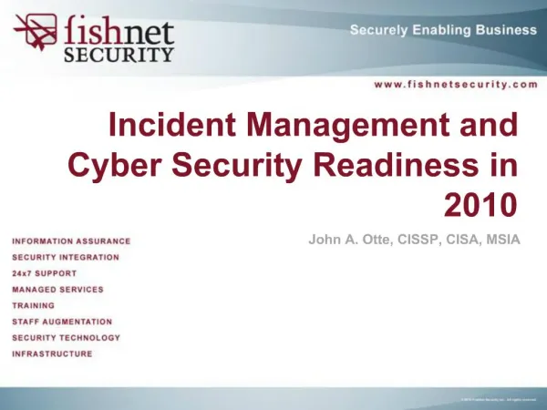 Incident Management and Cyber Security Readiness in 2010