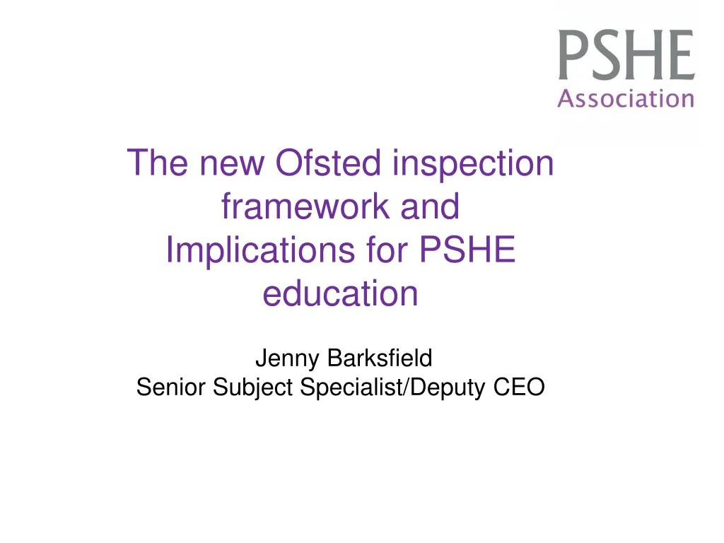 the new ofsted inspection framework