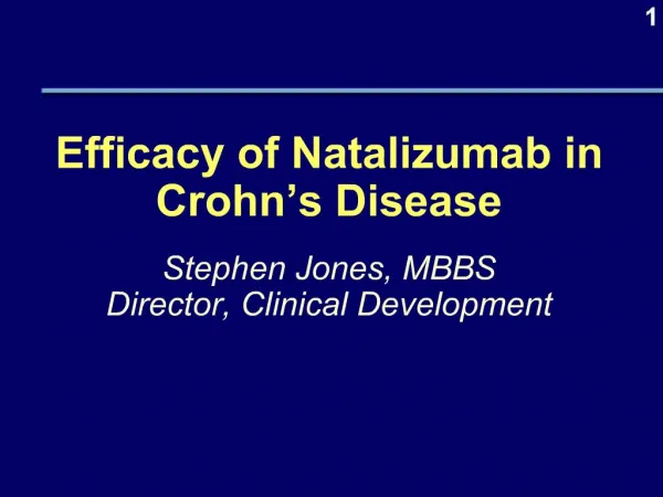 Efficacy of Natalizumab in Crohn s Disease