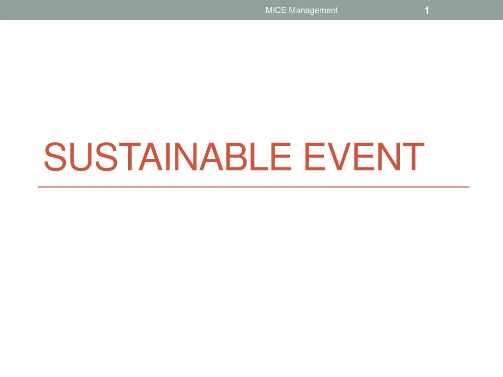 sustainable event