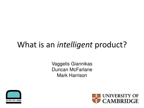 What is an intelligent product?