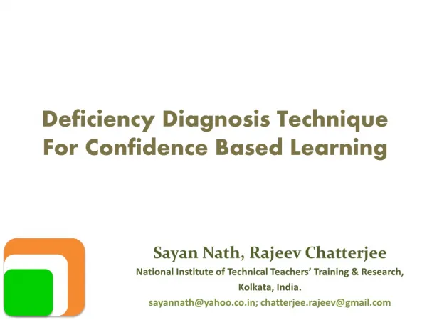 Deficiency Diagnosis Technique For Confidence Based Learning