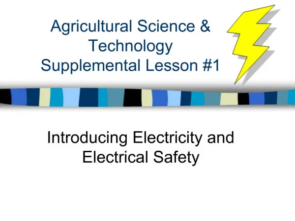 Agricultural Science Technology Supplemental Lesson 1