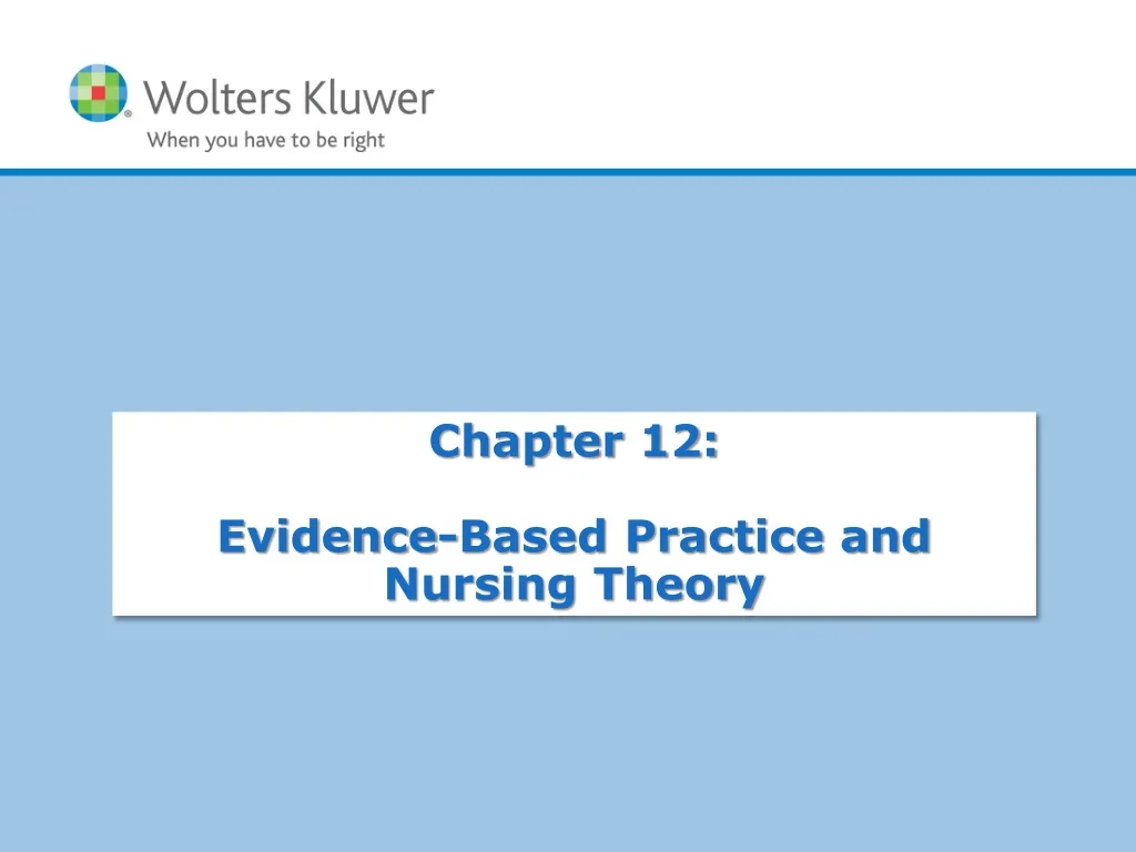 chapter 12 evidence based practice and nursing