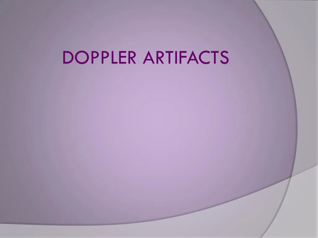 doppler artifacts