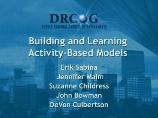 Building and Learning Activity-Based Models - slide 1