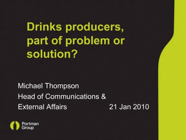 Drinks producers, part of problem or solution